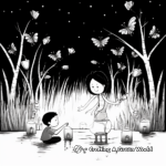 Versatile Collection of Fireflies in a Forest Coloring Pages 2