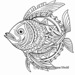 Vivid Mahi-mahi Fish Mandala Coloring Pages 1