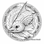 Vivid Mahi-mahi Fish Mandala Coloring Pages 2