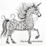 Caprichosas páginas para colorear de caballos unicornio para creativos 3