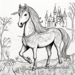 Caprichosas páginas para colorear de caballos unicornio para creativos 4