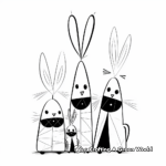 White Rabbit Family Coloring Pages: Mom, Dad, and Bunny 1