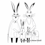 White Rabbit Family Coloring Pages: Mom, Dad, and Bunny 2