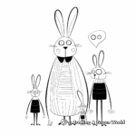 White Rabbit Family Coloring Pages: Mom, Dad, and Bunny 4