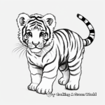 White Tiger Cub Coloring Pages 1