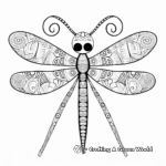Zentangle Inspired Dragonfly Coloring Pages 1