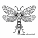 Zentangle Inspired Dragonfly Coloring Pages 2