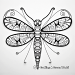 Zentangle Inspired Dragonfly Coloring Pages 3