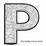 3D Style Letter P Coloring Pages 3
