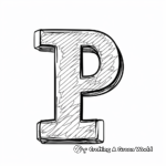 3D Style Letter P Coloring Pages 4