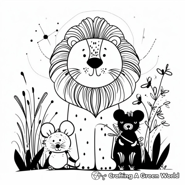 Lion And Mouse Coloring Pages - Free &amp; Printable!