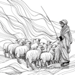 Abstract Artistic Shepherd and Sheep Coloring Pages 2