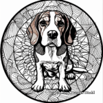 Abstract Beagle Mandala Coloring Pages for Artists 3