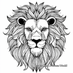 Abstract Lion Head Coloring Pages for Experienced Colorists 1
