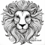 Abstract Lion Head Coloring Pages for Experienced Colorists 2