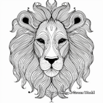 Abstract Lion Head Coloring Pages for Experienced Colorists 3