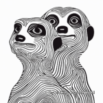Abstract Meerkat Coloring Pages for Artists 1
