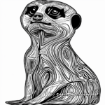 Abstract Meerkat Coloring Pages for Artists 4