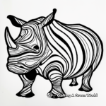 Abstract Rhino Art Coloring Pages for Adults 1