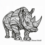Abstract Rhino Art Coloring Pages for Adults 2