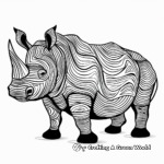Abstract Rhino Art Coloring Pages for Adults 3