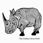 Abstract Rhino Art Coloring Pages for Adults 4
