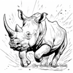 Action-Packed Charging Rhino Coloring Pages 1