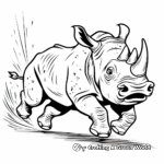 Action-Packed Charging Rhino Coloring Pages 2