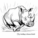 Action-Packed Charging Rhino Coloring Pages 3