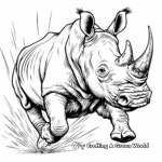 Action-Packed Charging Rhino Coloring Pages 4