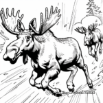 Action-Packed Moose Chase Coloring Pages 3