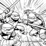 Action-Packed Ninja Turtles Fight Scene Coloring Pages 3