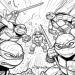 Action-Packed Ninja Turtles Fight Scene Coloring Pages 4