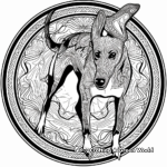 Action-Packed Racing Greyhound Mandala Coloring Pages 2