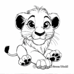 Adorable Baby Lion Coloring Pages 1