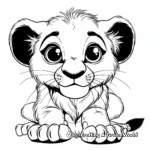 Adorable Baby Lion Coloring Pages 2