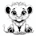 Adorable Baby Lion Coloring Pages 3