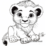 Adorable Baby Lion Coloring Pages 4