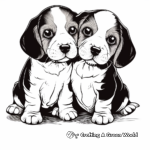 Adorable Beagle Puppies Coloring Pages 2