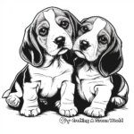 Adorable Beagle Puppies Coloring Pages 4