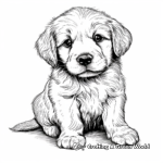 Adorable Golden Retriever Puppy Coloring Pages 1