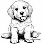 Adorable Golden Retriever Puppy Coloring Pages 3