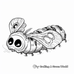 Adorable Moth Caterpillar Coloring Pages 1