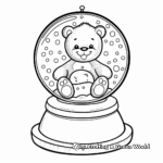 Adorable Teddy Bear Snow Globe Coloring Pages 3