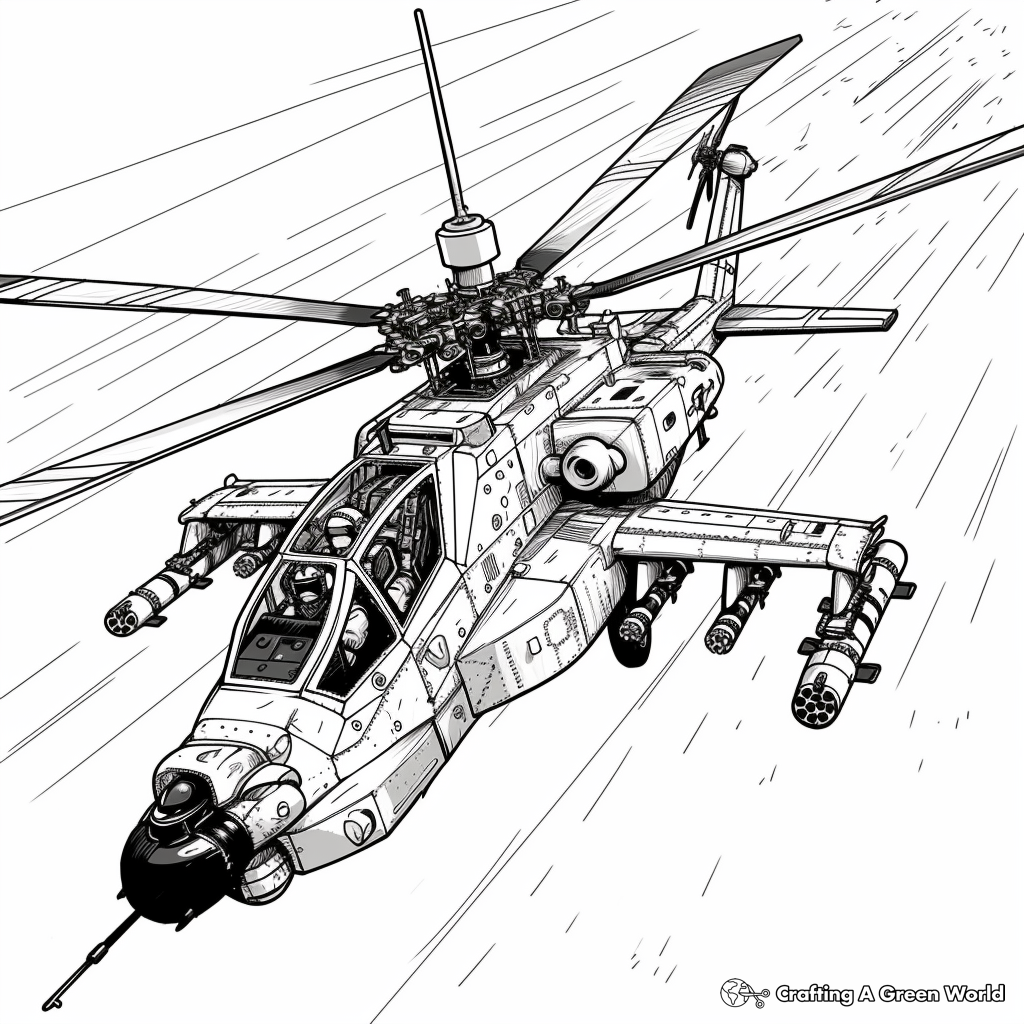 Army Helicopter Coloring Pages Printable