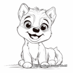 Adventurous Husky Puppy Coloring Pages 1