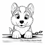 Adventurous Husky Puppy Coloring Pages 3
