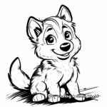 Adventurous Husky Puppy Coloring Pages 4