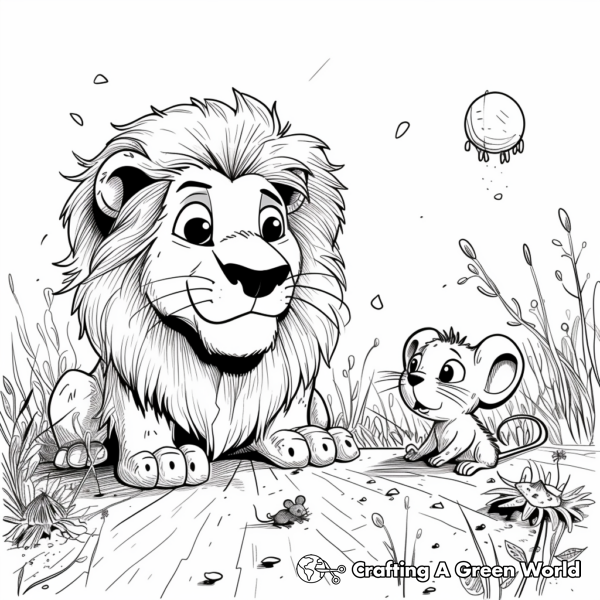 Lion And Mouse Coloring Pages - Free &amp; Printable!