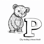Animal-themed Letter P Coloring Pages 4